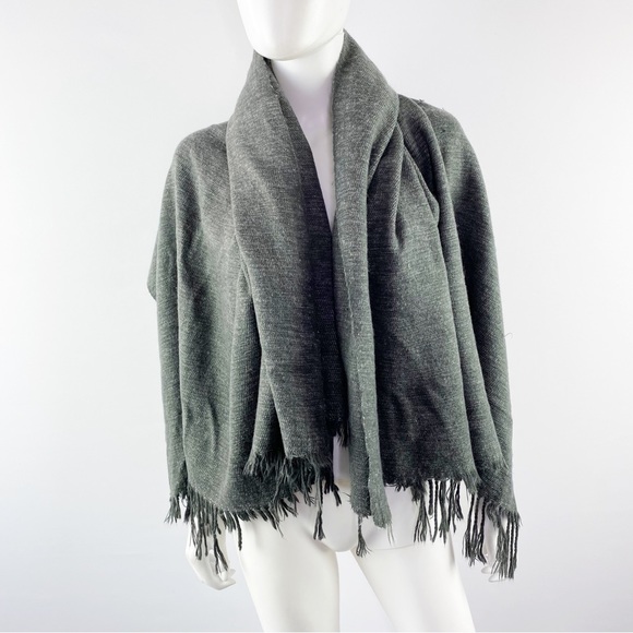 West Elm Accessories - West Elm Dark Gray Fringe Scarf Shawl 44" x 56" Rectangle